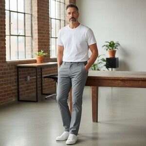 BYLT Everyday Pant Mens 36 Dark Grey Charcoal Stretch Technical Chino MBP0185